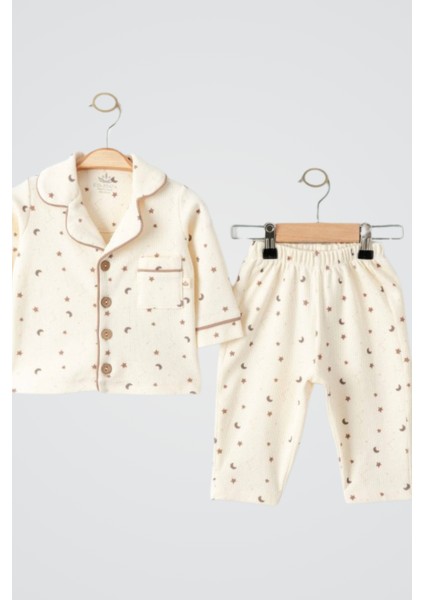 Uyku Rüyası Erkek Pijama Takımı - Ekru