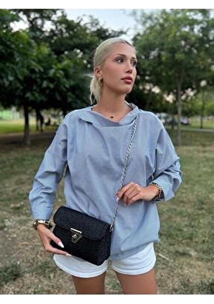 Belek - Simli Siyah Çanta Örgü Kiti 45X21 (Çanta Zinciri, Kanvas, Simli No.4 200 gr Ip, Kilit, Iğne)