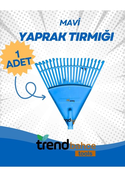 Plastik Mavi Bahçe Tırmığı