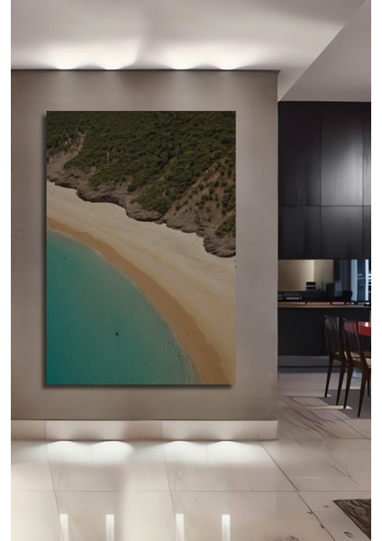 Neon Işıltılı Keman ve Müzik Notaları Yağlı Boya Görünümlü Dekoratif Ahşap Ev/işyeri/ofis Tablo