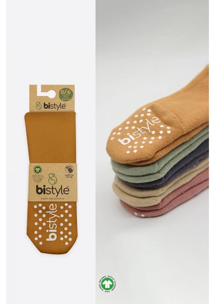 Bistyle Tekli Kaymaz Mix Havlu Külotlu Çorap 50501 Hardal