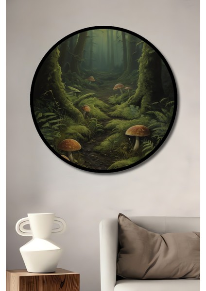 Çerçeve Görünümlü Işıltılı Piyano Notaları Modern Sanat Ahşap Görünümlü Ofis Yuvarlak Tablo