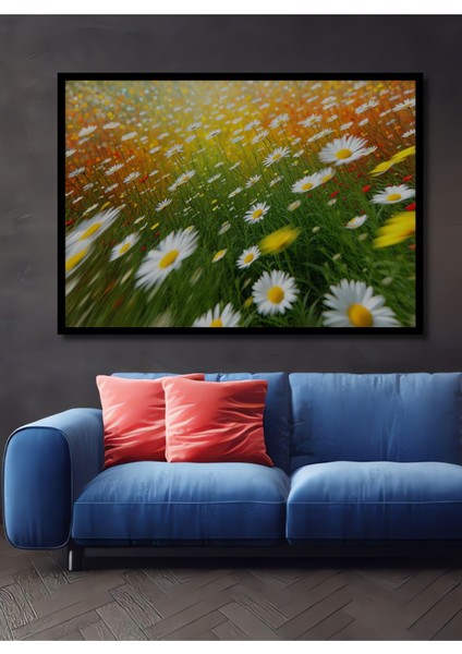 Çerçeve Görünümlü Eşsiz Paris Eyfel Kulesi Yağlı Boya Görünümlü Dekoratif Ahşap Ofis Kare Tablo