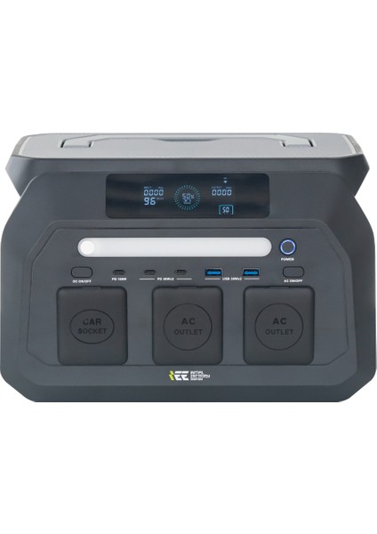 512WH | 1600W Max. Lifepo4 Taşınabilir Güç Kaynağı Dahili Fener ve Kablo Seti +4000 Döngü %99.99 Bms Çoklu Çıkış | P800