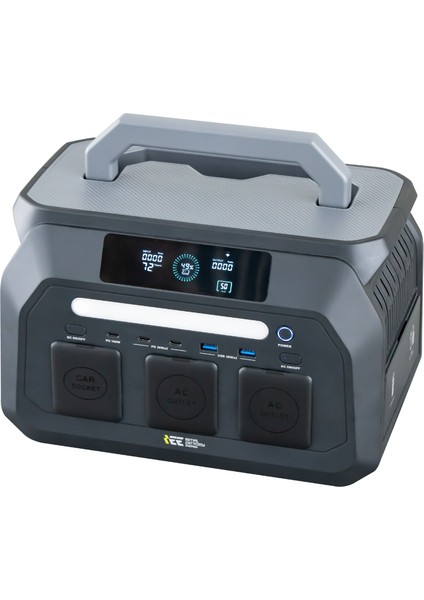 512WH | 1600W Max. Lifepo4 Taşınabilir Güç Kaynağı Dahili Fener ve Kablo Seti +4000 Döngü %99.99 Bms Çoklu Çıkış | P800 indirimleri