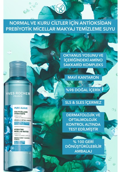 Makyaj Temizleme Micellar Suyu-Normal ve Kuru Cilt -Pure Algue Nemlendirici Botanik Kompleks 200ML fırsatları