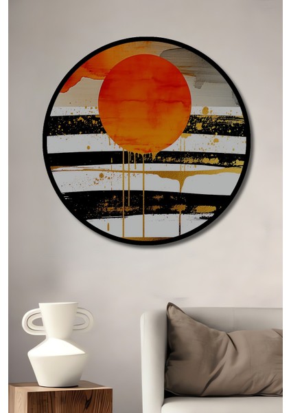 Çerçeve Görünümlü Osmanlı Zaferi Yağlı Boya Görünümlü Dekoratif Ahşap Ev/işyeri/ofis Yuvarlak Tablo