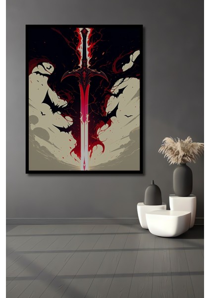 Çerçeve Görünümlü Epik Savaş Atları Yağlı Boya Görünümlü Dekoratif Ahşap Işyeri/ofis Yuvarlak Tablo