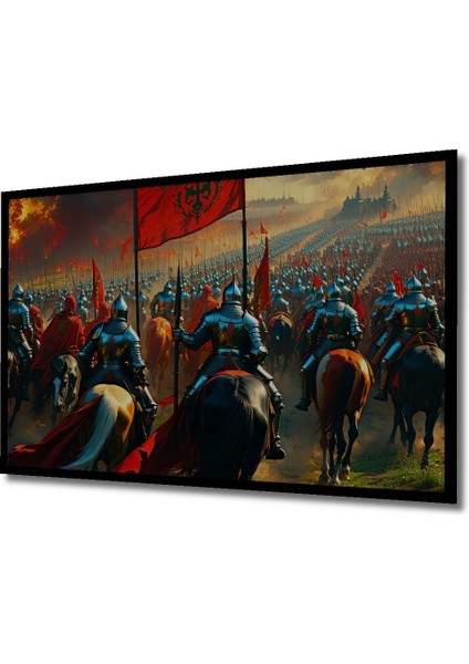 Çerçeve Görünümlü Fırtına Bulutları ve Şimşek Dansı Yağlı Boya Görünümlü Ofis Dekoratif Ahşap Tablo fiyatları