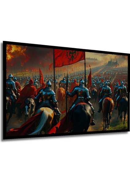 Çerçeve Görünümlü Fırtına Bulutları ve Şimşek Dansı Yağlı Boya Görünümlü Ofis Dekoratif Ahşap Tablo modelleri