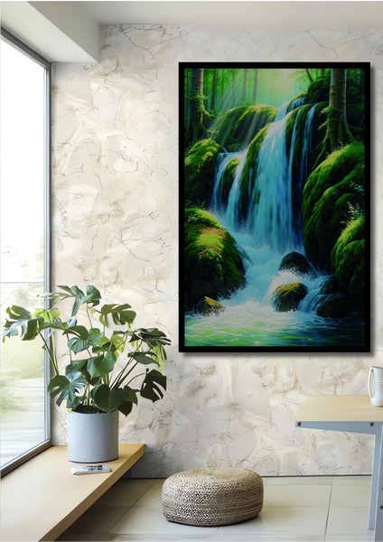 Çerçeve Görünümlü Müzik Notaları Pastel Boya Görünümlü Dekoratif Ahşap Ev/işyeri/ofis Kare Tablo