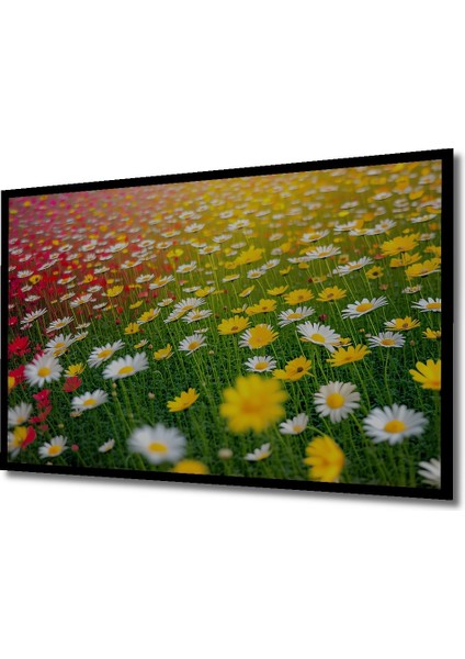 Çerçeve Görünümlü Fırtına Bulutları Altında Şimşek Dansı Yağlı Boya Görünümlü Ahşap Ofis Tablo fiyatları