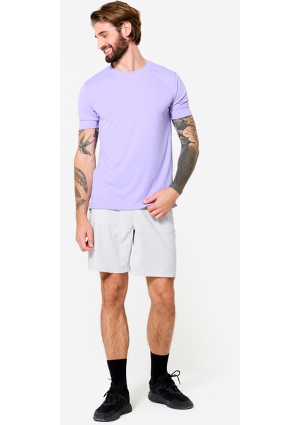 Domyos Erkek Bisiklet Yaka Kısa Kollu Spor Tişörtü - Mor fiyatları
