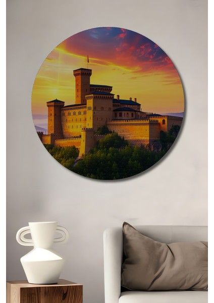 Papatya Aşkı Yağlı Boya Görünümlü Dekoratif Ahşap Dekoratif Ev/işyeri/ofis Yuvarlak Tablo