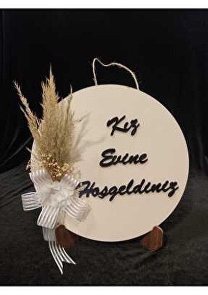Kız Evine Hoşgeldiniz Kapı Süsü 28*28 cm modelleri