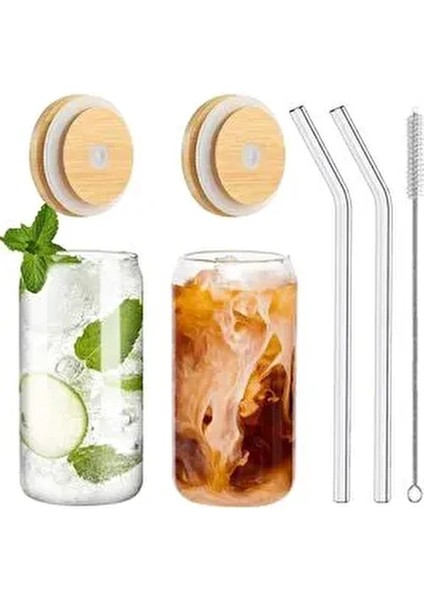 2 Adet Isıya Dayanıklı Pipetli Bambu Kapaklı Bardak 2 Pipet Kapağı 2 Cam Pipet ve 1 Fırça) fiyatları