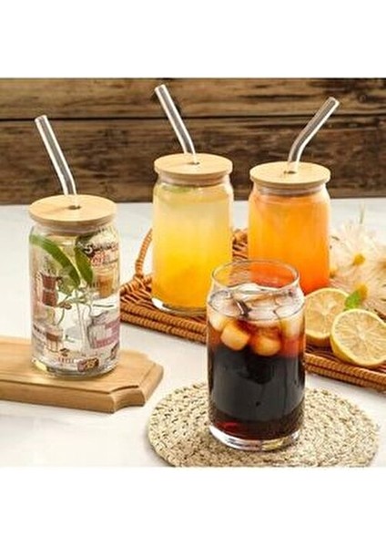 2 Adet Isıya Dayanıklı Pipetli Bambu Kapaklı Bardak 2 Pipet Kapağı 2 Cam Pipet ve 1 Fırça) indirimleri