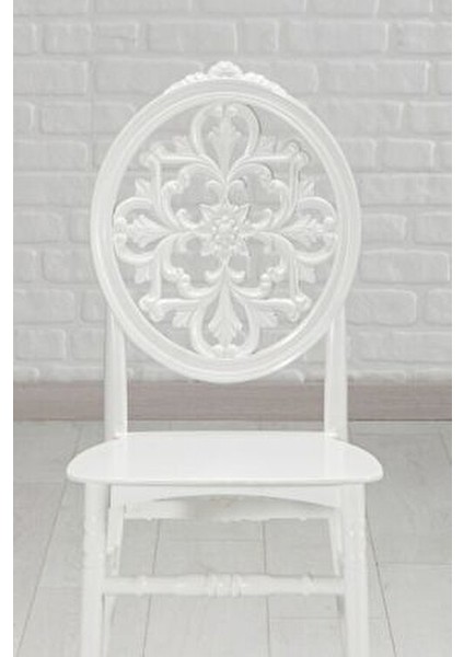 Venüs Beyaz Sandalye 6 Adet Polyester Oturum Yüzeyi ile Şık ve Kullanışlı