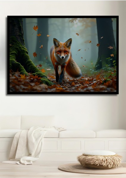 Çerçeve Görünümlü Atlı Birlikler Yağlı Boya Görünümlü Savaş Alanı Ofis Dekoratif Ahşap Kare Tablo