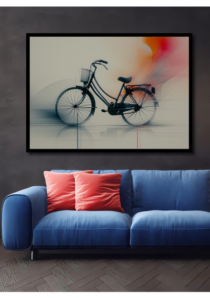 Çerçeve Görünümlü Kırmızı Hilal ve Yıldız Dijital Sanat Işyeri/ofis/salon Ahşap Dekoratif Kare Tablo