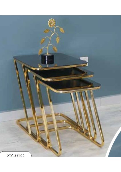 Mim Siyah - Gold Z Zigon Sehpa