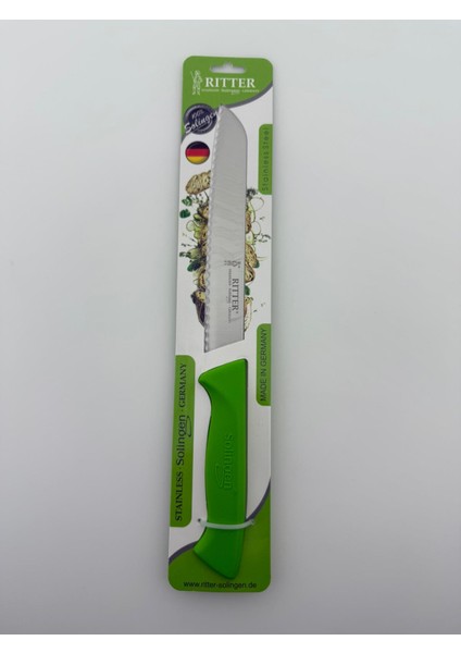 P-Design Solingen Rıtter Ekmek Bıçağı 19 cm Yeşil Renk