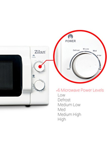 ZLN1174 | Mikrodalga Fırın | 20L Kapasite | 700W | 6 Kademeli | Buz Çözme