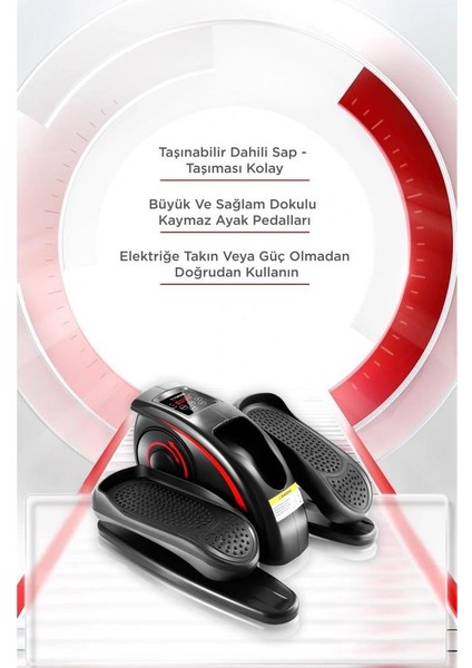 VEP-1001 Siyah Eliptik Kondisyon Bisikleti El ve Ayak Egzersiz Pedalı Kumandalı Egzersiz Aleti fırsatları