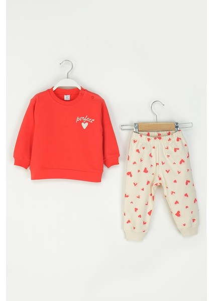 Kalpli Kız Bebe Takım - Nar Çiçeği