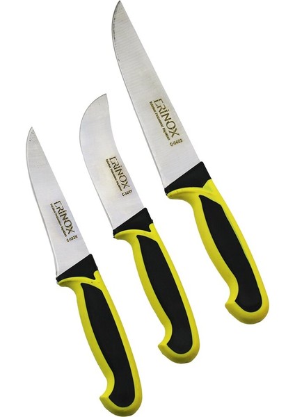 3pcs Kurban Bıçak Seti Ç-032K--Ç-320Y--Ç-0403 Kemik Sıyırma- Deri Soyma=yüzme- Kurban Bıçak BRKT-092673 (5224)