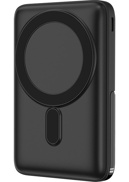 WI-P011 Gentleman Serisi LED Işık Göstergeli Standlı Kablosuz Powerbank 10.000MAH 15W Siyah modelleri