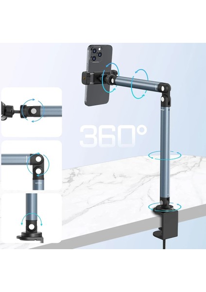 2’si 1 Arada Manyetik Masaüstü Telefon ve Tablet Standı – 360° Ayarlanabilir Açı, Sağlam Klipsli Tasarım, Esnek ve Katlanabilir, Video Çekimi, Canlı Yayın | EH-311 indirimleri