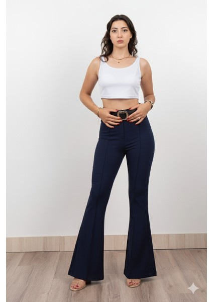 Ispanyol Paça Kemerli Pantolon