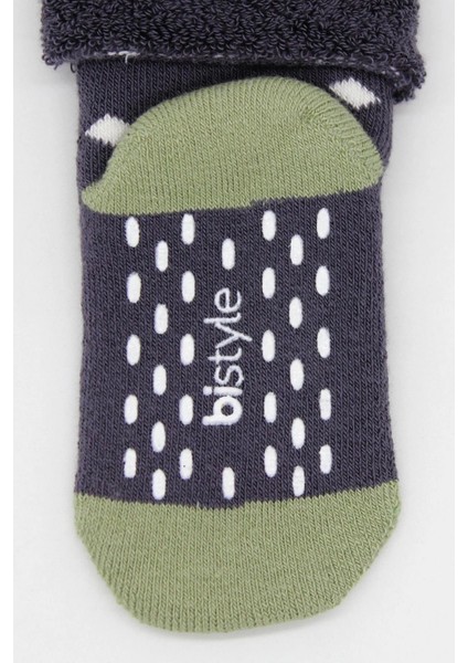 Bistyle Puanlı Kaymaz Havlu Soket Çorap 2'li BS10502 Antrasit indirimleri