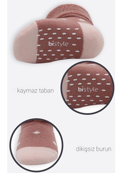 Bistyle Puanlı Kaymaz Havlu Soket Çorap 2'li BS10502 Pudra Pembe fırsatları