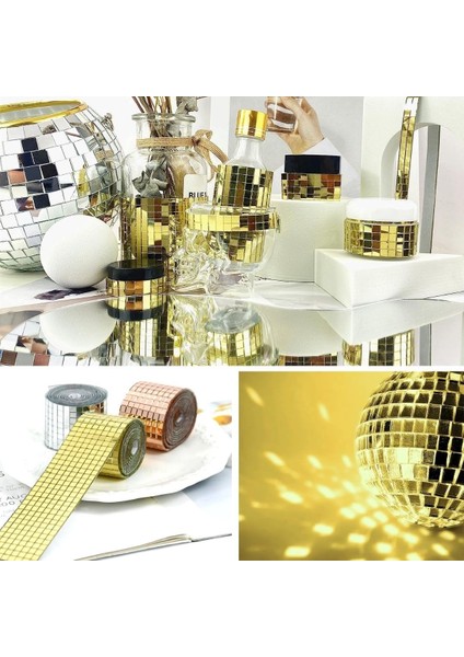 1 Metre Uzunluğunda Gold Renk Aynalı Mozaik Taşlı Dekor Bandı 4 cm x 1 mt (5224) fırsatları