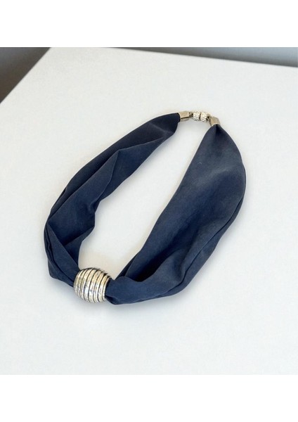 Gümüş Boncuk Detaylı Kumaş Kolye fiyatları