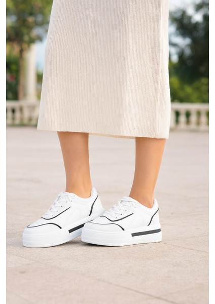 Kadın Günlük Yüksek Taşlı Taban Rahat Kalıp Yürüyüş ve Ortopedik Spor Ayakkabı Bej fiyatları