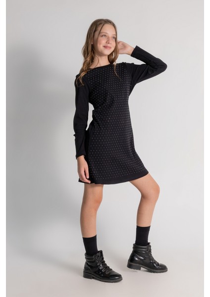 Dmb Taşlı Kız Elbise - Siyah modelleri