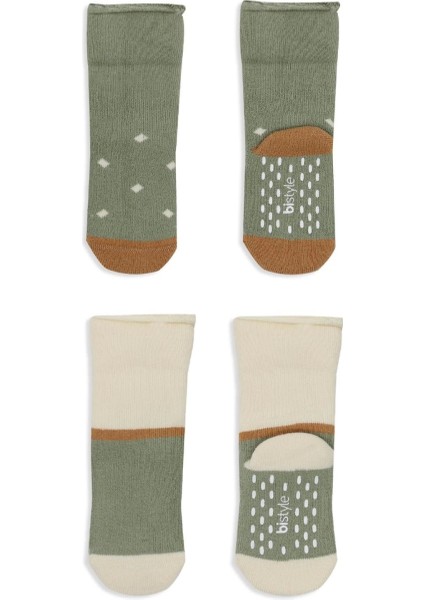 Bistyle Puanlı Kaymaz Havlu Soket Çorap 2'li BS10502 Nil modelleri