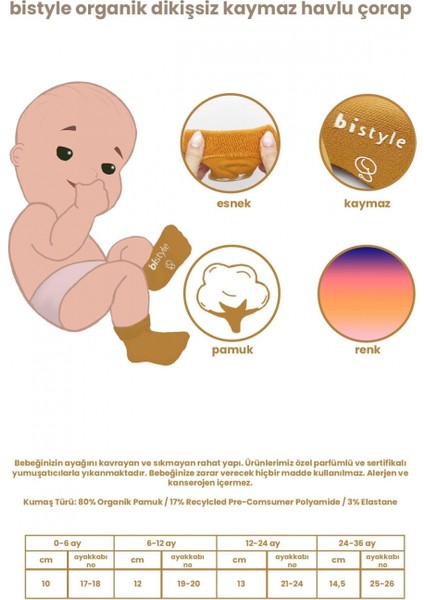 Bistyle Puanlı Kaymaz Havlu Soket Çorap 2'li BS10502 Nil