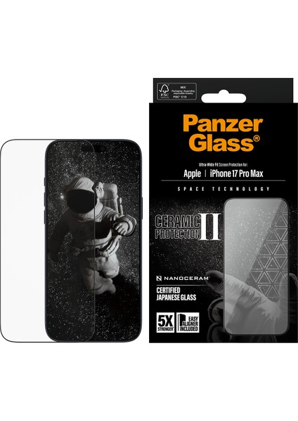 iPhone 17 Pro Max | Ultra-Wide Fit Çerçeve Aparatlı Seramik Ekran Koruyucu fiyatları