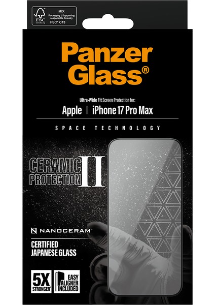 iPhone 17 Pro Max | Ultra-Wide Fit Çerçeve Aparatlı Seramik Ekran Koruyucu modelleri