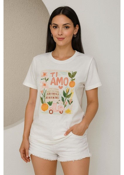 Tiamo Yazılı Kadın Tişört modelleri