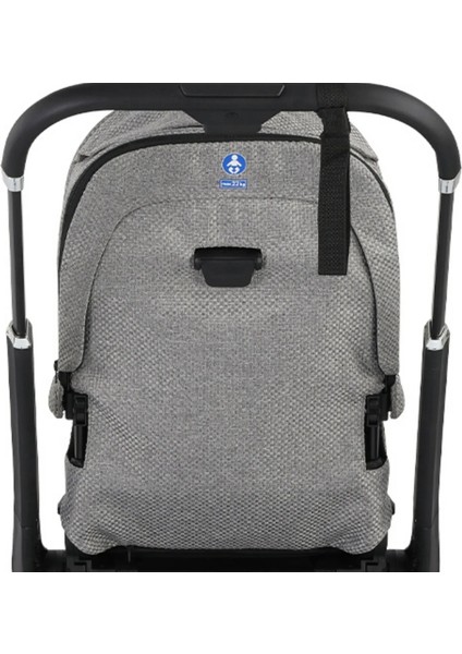 Kobe Capsule Çift Yönlü Doğumdan Itibaren 22 kg Taşıma 360° Pu Tekerlek ile Mükemmel Manevra Sağlayan Travel Sistem-Seyahat Sistem Bebek Arabası Grey