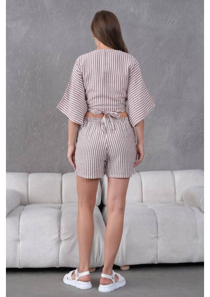 Bordo Keten Kumaş Kadın Şort modelleri