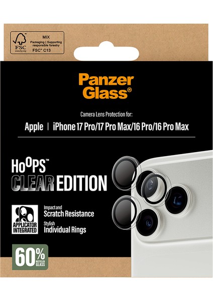 Hoops iPhone 17 Pro | iPhone 17 Pro Max | iPhone 16 Pro | 16 Pro Max Transparent Kamera Lens Koruyucu modelleri