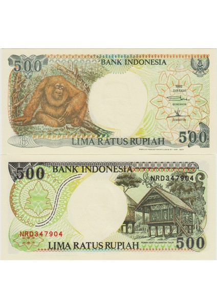 Endonezya 500 Rupiah 1997 Orangutan. Çil Kondisyon.