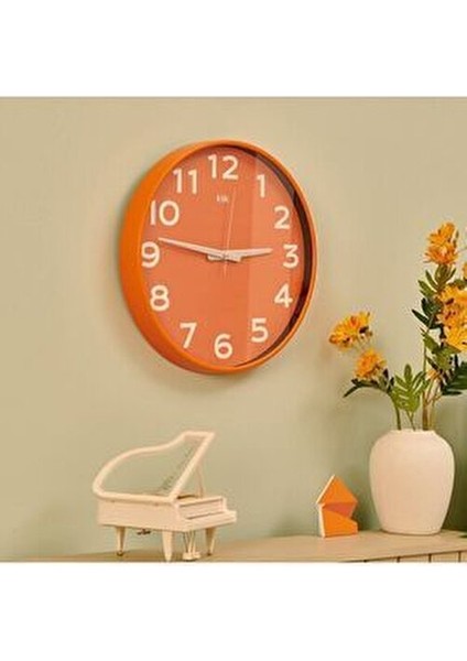 Dekoratif Duvar Saati - Turuncu - 38 cm fiyatları