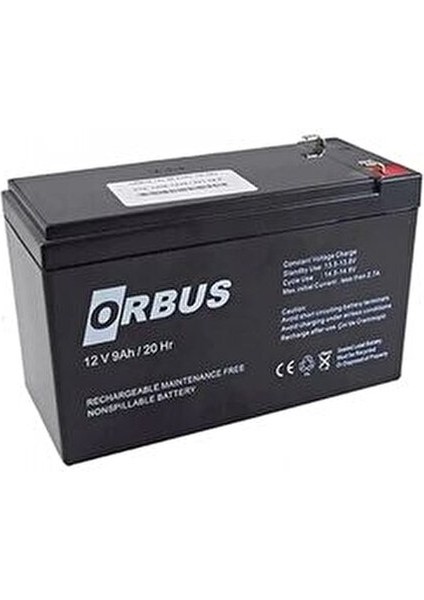12 Volt 9 Amper Akü Orbus 151X65X94